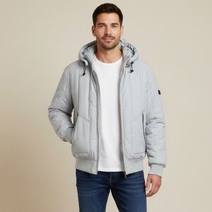 Armani Exchange Hooded Down Blue Jacket‎